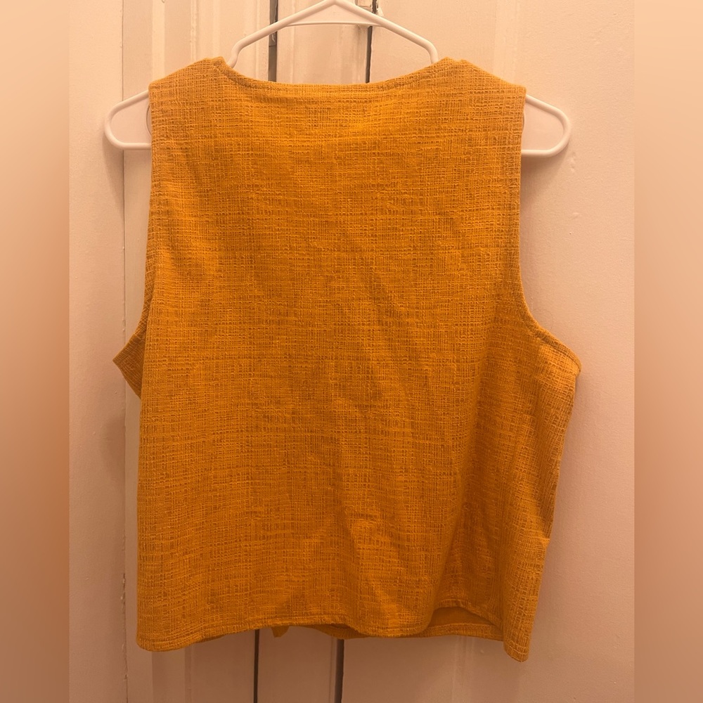 Madewell Texture + Thread Yellow Wrap Top - Picture 3 of 4